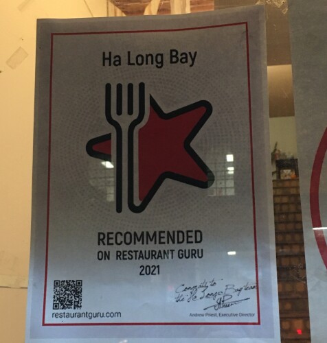 Ha Long Bay Vietnamese Restaurant award