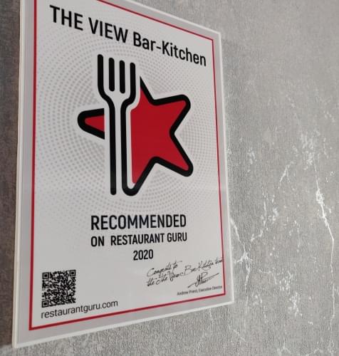 THE VIEW Bar-Kitchen award